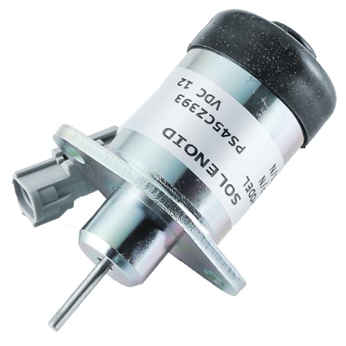 PS45CZ393 - Solenoide de apagado de combustible 1E369-60011 para motor Kubota V2607 V3307 compatible con Linde 1219 Mini excavadora VOLVO55 80D 12VDC