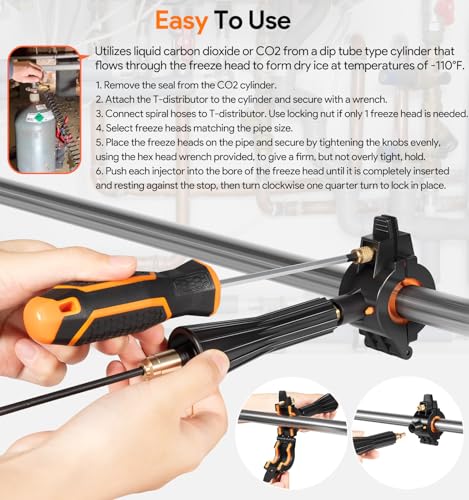 CST2 General Cold-Shot - Kit de reparación de congelación de tubería de agua con CO2 para tubería de agua con CO2, kit de reparación de congelación para acero y cobre, hierro fundido de aluminio de