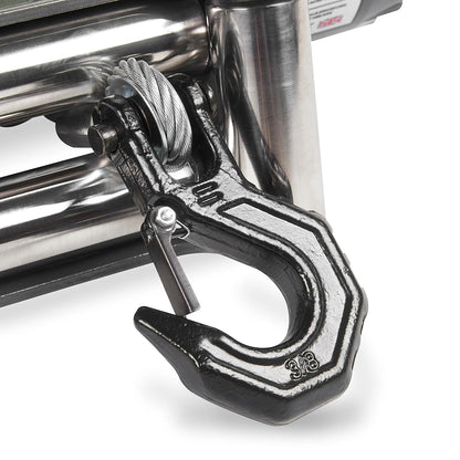 Warrior Winches Samurai 8,000 lbs 12v cabrestante eléctrico con cable de acero: perfecto para Jeep Wranglers, camiones, ATV y aventuras todoterreno. Controles inalámbricos