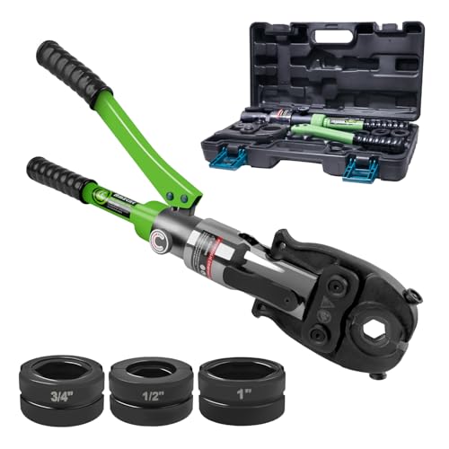 AMZCNC ProPress Tool - Accesorios de tubo de cobre hidráulica para prensar tubos de cobre con mordazas de 1/2 pulgadas, 3/4 pulgadas y 1 pulgada, pinzas de prensado de tubos de cobre, adecuado para