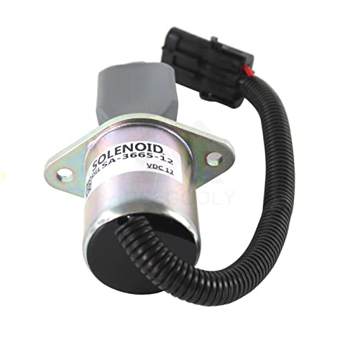 DEEGOOLY SA-3665-12 1753ES-12A6UC3B1S1 - Solenoide de parada de combustible de 12 V para arrancador Cummins Yanmar Kubota Synchro, 3 meses de garantía