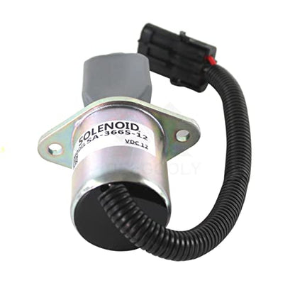 DEEGOOLY SA-3665-12 1753ES-12A6UC3B1S1 - Solenoide de parada de combustible de 12 V para arrancador Cummins Yanmar Kubota Synchro, 3 meses de garantía