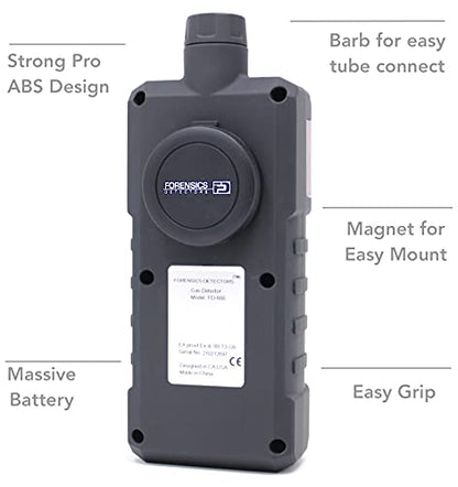 Analizador de gases de escape Monóxido de carbono por detectores forenses | Motocicleta, carretilla elevadora, automoción, motor pequeño | Calibración y certificado NIST de EE. UU. | Sonda, trampa de
