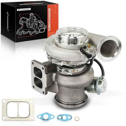 A-premium GTA4294B Turbocompresor completo Turbo Kit con actuador y junta de Wastegate compatible con motores diesel Detroit 2000-2004, todos los modelos de la serie 60 12.7L Modelos – Sustituye a