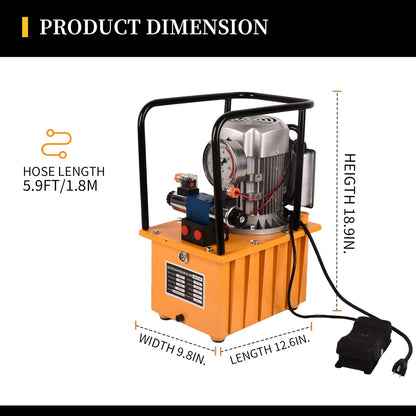 LCyindu - Bomba hidráulica eléctrica de 750 W, 2 velocidades, 110 V, 10000 PSI, 8.4 cuartos de galón, válvula solenoide hidráulica, bomba eléctrica hidráulica para perforación, doblado, tomas de