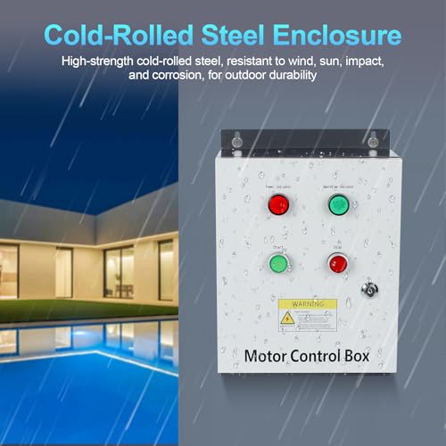 Caja de control del motor, con contactor de CA, controlador multifunción monofásico de 220V 2HP para motor, refrigeración, bombas de agua y ventilador