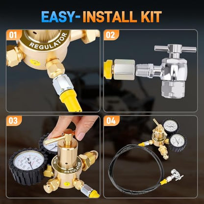 Kit regulador de nitrógeno, herramienta de llenado de choque de nitrógeno de 4000PSI con portabrocas y medidor Schrader sin pérdidas, para amortiguadores, compatible con Dirt Bike, ATV, UTV - MZ831214