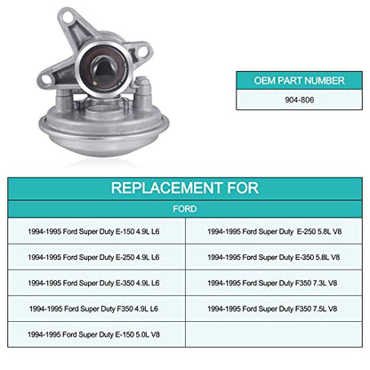 904-806 - Bomba de aspiradora mecánica para Ford Truck E-150 E-250 E-350 F250 F350 4.9L L6 Engine /5.0L 5.8L 7.3L 7.5L V8 Motor Gas