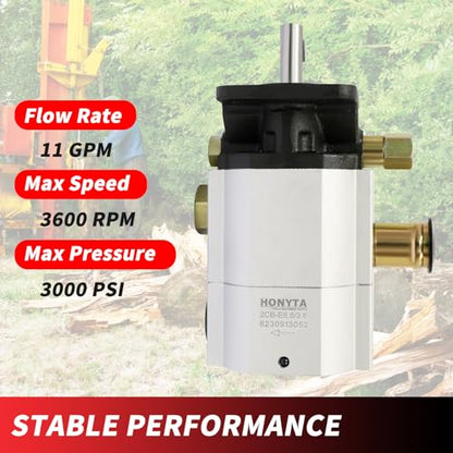 Bomba hidráulica de troncos de 11 GPM Bomba de engranajes de 2 etapas, bomba de engranajes HI/LO, bomba divisora de madera de 3000 PSI, 3600 RPM, bombas divisoras de troncos de aluminio de 1/8