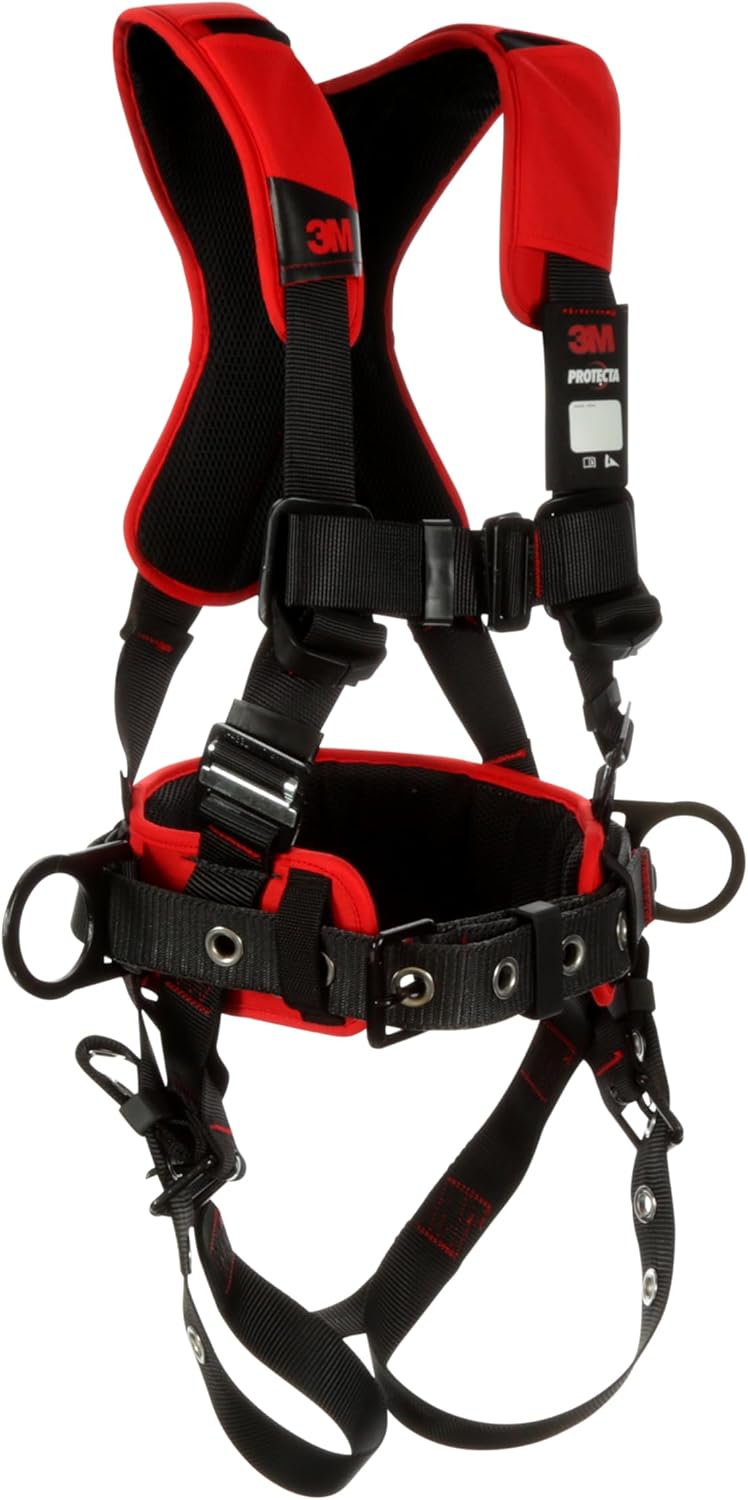 3M Protecta Medium - Arnés de posicionamiento de cuerpo completo con adaptador de red Easy-Link, soporte de cordón de reinicio automático e indicador de impacto