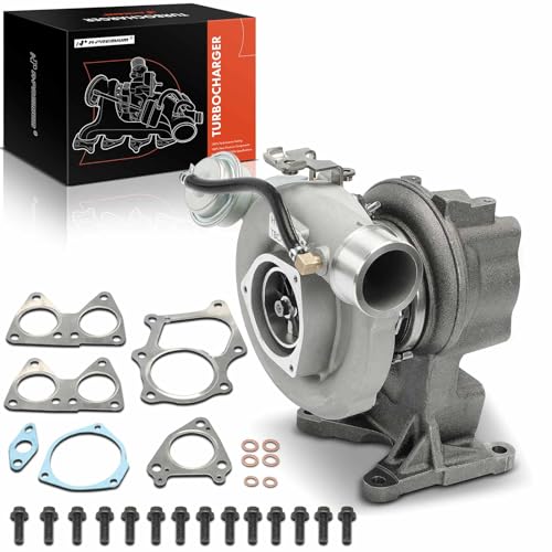 A-Premium Kit completo de turbocompresor turbo, con actuador y junta de desagüe, compatible con Chevy Silverado 2500 HD, Silverado 3500 y GMC Sierra 2500 HD, Sierra 3500, 01-04, 6.5L, Reemplaza # 12530339