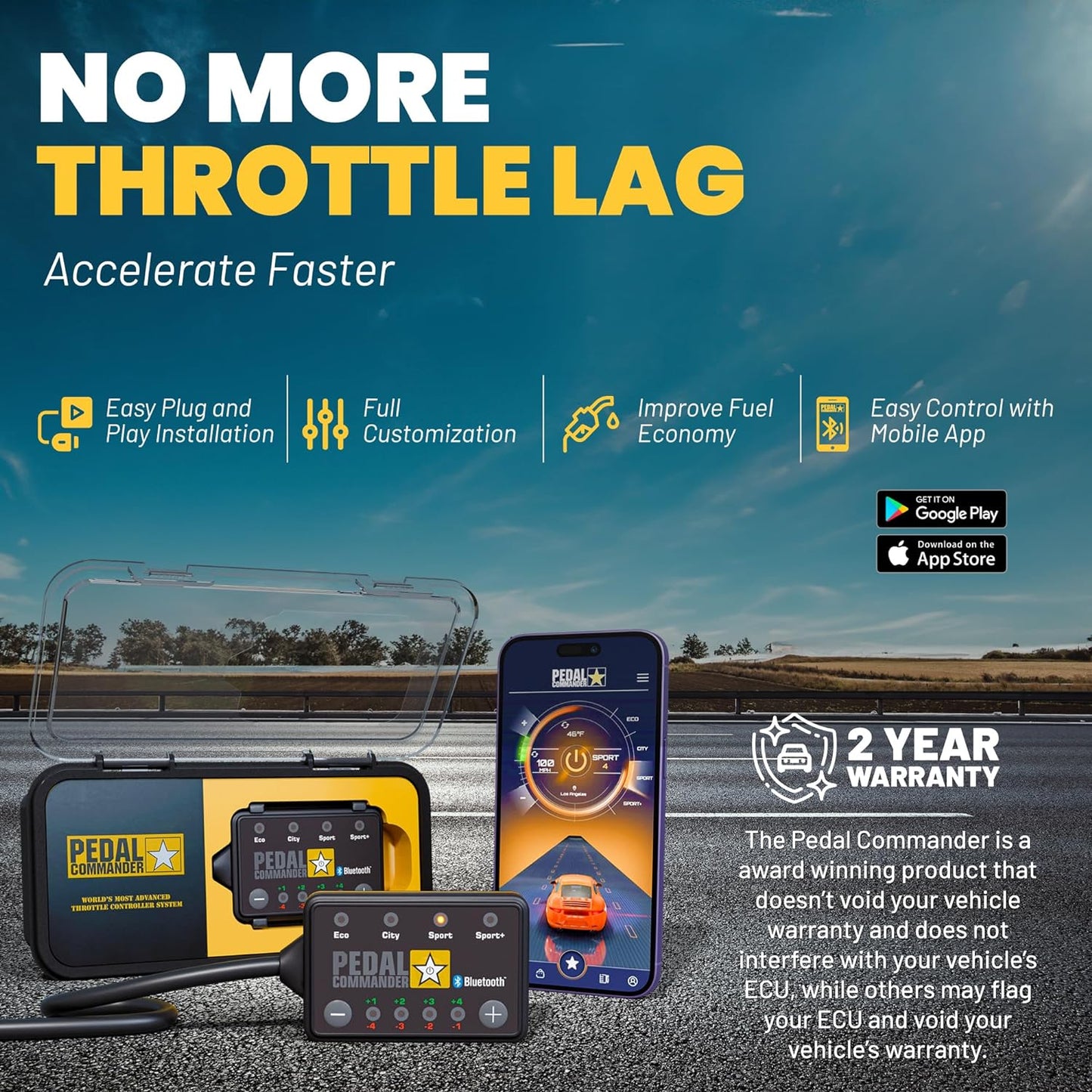 PEDAL COMMANDER Para Toyota Highlander (2014-2019) (3ª generación) Base, L, LE, LE Plus, Limited, Platinum, SE, XLE (2.7L 3.5L) Controlador de respuesta del acelerador - PC55