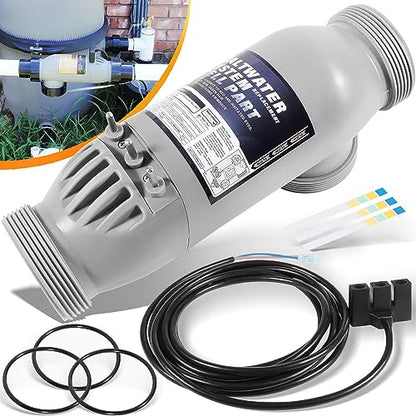 R0452400 PLC1400 Kit de celdas de sal de 3 puertos de repuesto para Zodiac Jandy AquaPure 1400 PureLink APURE1400 Sistema de purificación de agua con cable de alimentación CC de 16 pies R0402800 y 3