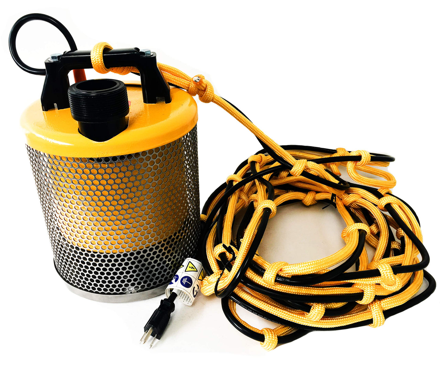 Pit Boss 101R, 1/2 HP, bomba de deshidratación sumergible eléctrica y bomba de basura con cuerda de tracción anudada