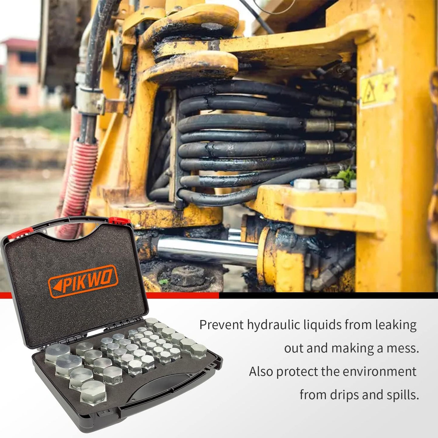 Juego de 72 piezas JIC de 37° de tapa y enchufe para manguera y tubo de manguera, juego de tapa hidráulica y enchufe de acero galvanizado 45# con rosca de precisión tamaños de tablero -04-06