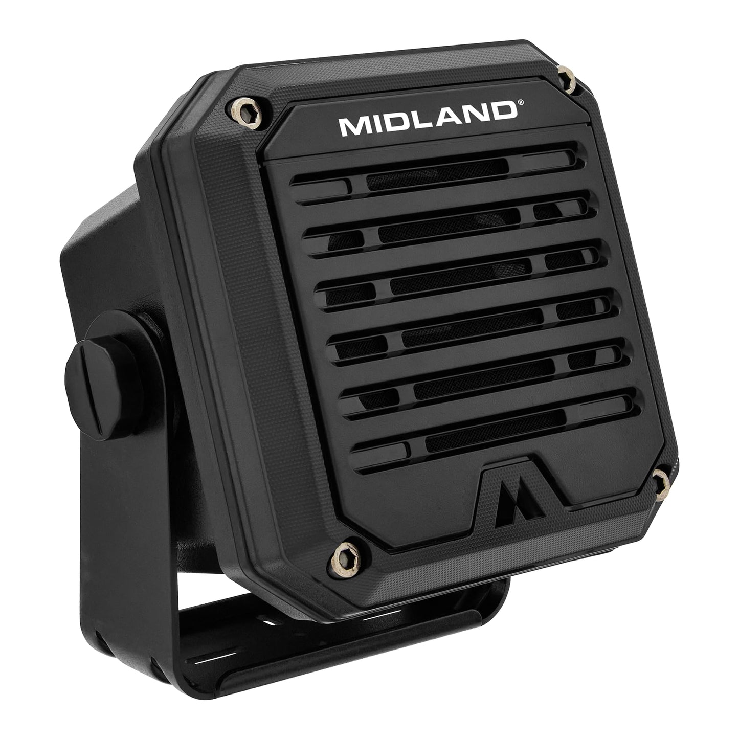 Midland - Altavoz externo resistente SPK100 de 20W - Base giratoria de 180 grados con soporte de montaje Funciona con todas las radios CB y MXT Sistema de sonido de 8 ohmios Enchufe de audio de 3,5 mm