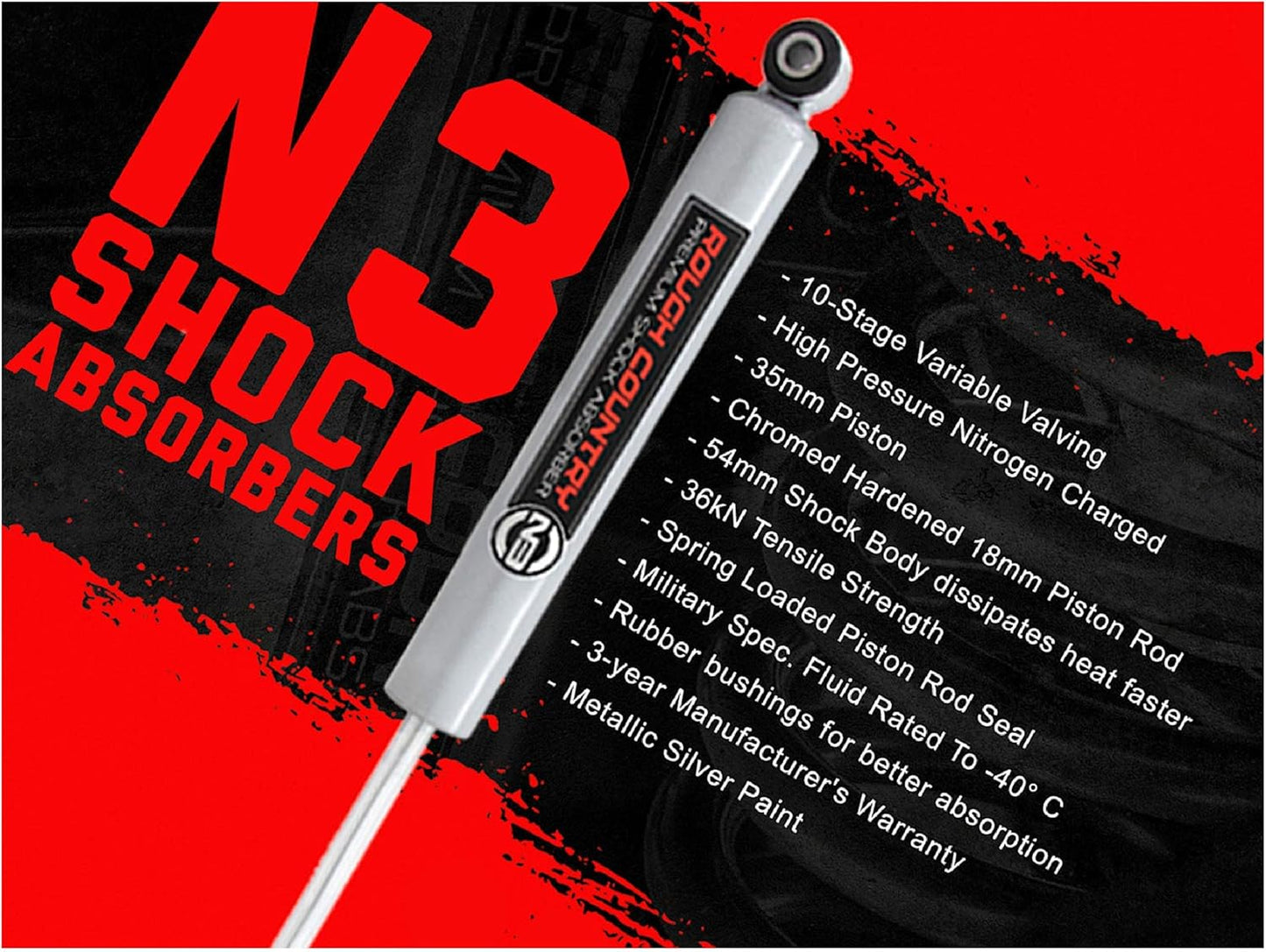 Rough Country Estabilizador de dirección dual N3 para Ford Super Duty 05-24 - 8749130