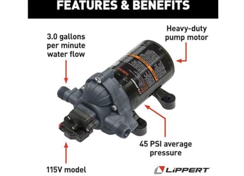 Lippert Components - Bomba de agua máxima de flujo 689054,115V, DS-11531-D