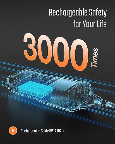 TopTes PT520B+ - Detector de fugas de gas recargable con una sonda de 43,5 cm para ubicar fugas de gas para propano, gas natural, metano, GLP en RV o hogar, medición de PPM o %LEL, color naranja