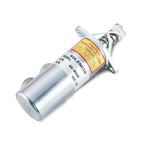 6N-9988 Solenoide de apagado de combustible 6N-3749 7N-8883 9L-7880 9N-1068 para Caterpillar Engine 3208 Paving Compactor CB-614 CP-553 CS-551 CS-553 PS-500 2 terminales 1 VDC 2VDC