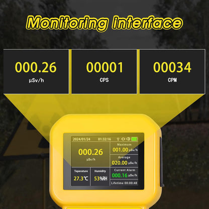 Detector de radiación nuclear, detector radiactivo, medidor radiactivo con pantalla LCD, detector radiactivo, detector de detección de rayos X beta gamma nivel CPM con alarma, monitor de radiación