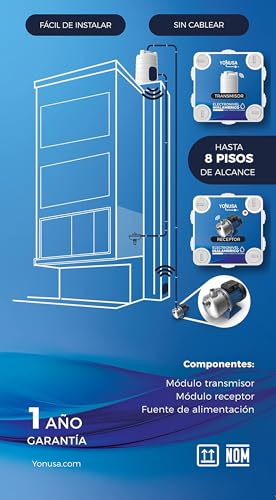Electronivel Inalámbrico para tinacos y Cisterna, sin cablear y fácil de instalar,Transmisor detecta nivel de agua en tinaco o sisterna