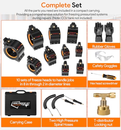CST2 General Cold-Shot - Kit de reparación de congelación de tubería de agua con CO2 para tubería de agua con CO2, kit de reparación de congelación para acero y cobre, hierro fundido de aluminio de