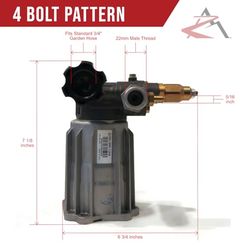 OEM | AR Annovi Reverberi SRMV22G28D-EZ | 2800 PSI 2.2 GPM 3/4 "Eje Horizontal BOMBA LAVADORA DE PRESIÓN modelo SRMV 2.2G28 D-EZ; compatible con Generac y más