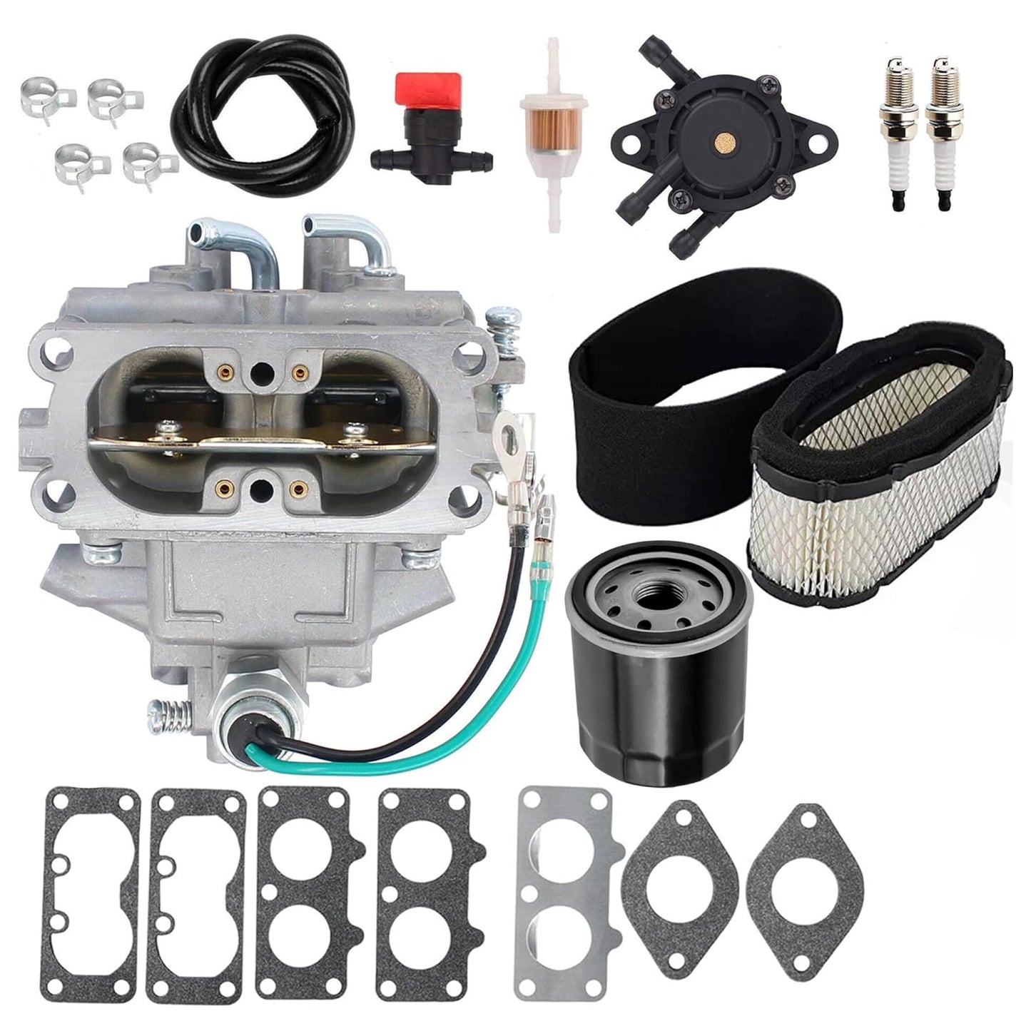 Carburador Carburador para John deere 335 Tractor 647 Quik-Trak Mower 717 717A ZTRAK KAWASAKI Motor viene con filtro de aire, filtro de aceite, kits de bomba de combustible