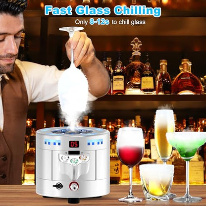 Máquina portátil para hacer hielo seco: Máquina de hielo seco de grado alimenticio con fabricación rápida de hielo seco de CO2 y enfriamiento instantáneo de vidrio, máquina de hielo seco para bares,