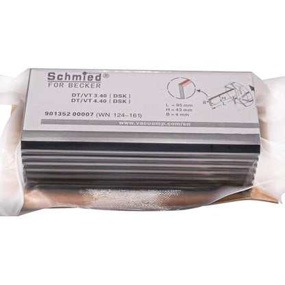 7 paletas de carbono WN124-161 90135200007 para bomba Becker DT 3.40, T 3.40, VT 3.40, DT 4.40, T 4.40, VT 4.40, T3.41DSK 95-1.693-0.157 in Schmied (materia prima de alemania)