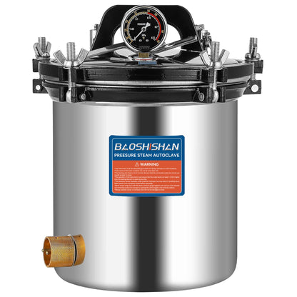 Bote de presión eléctrico de 18 litros de acero inoxidable de 19 cuartos de galón portátil para cultivo de hongos, conservas de tarro de 1.2 KW 110 V