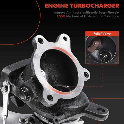 A-Premium - Kit completo de turbocompresor turbo izquierdo y derecho, con actuador y junta de desagüe, compatible con Ford Explorer, Flex, interceptor policial, Tauro, MKS, MKT, 3.5L, repuesto #
