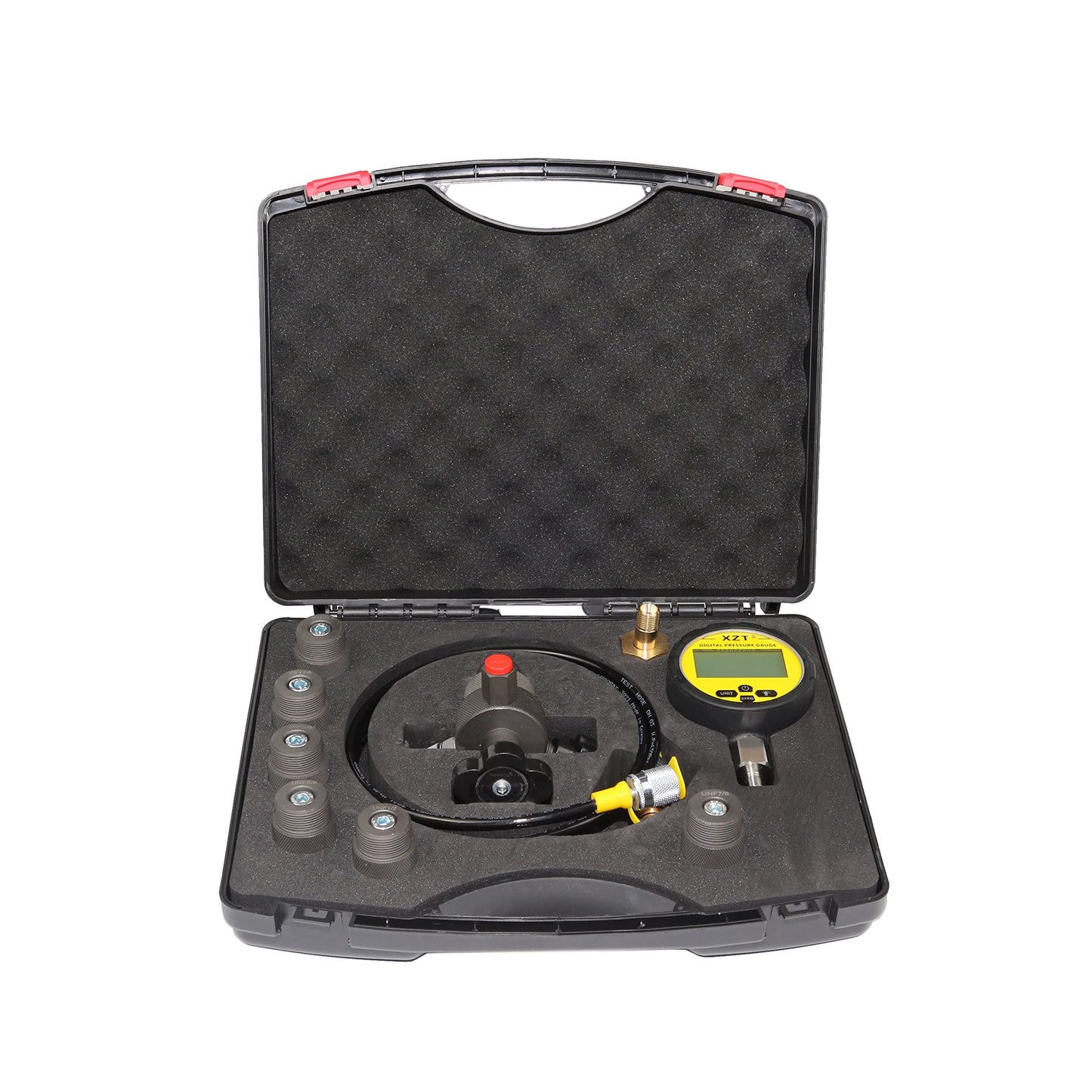 XZT GK-01D - Herramientas de carga de nitrógeno para acumulador hidráulico digital, kit de prueba de presión de nitrógeno, sistema de carga de gas acumulador