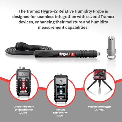 Tramex Hygro-i2 Sonda de humedad relativa HIPP1 (paquete de 1) | Sensor de hormigón RH reutilizable in situ para probar ASTM F2170 | Uso con nuestro sistema de prueba de humedad de hormigón
