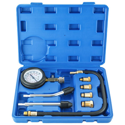 Kit de probador de compresión de 8 piezas, motor de gasolina de 0 a 300 PSI, herramienta de prueba de motor automotriz con adaptadores, medidor de presión de cilindro para coche, camión,