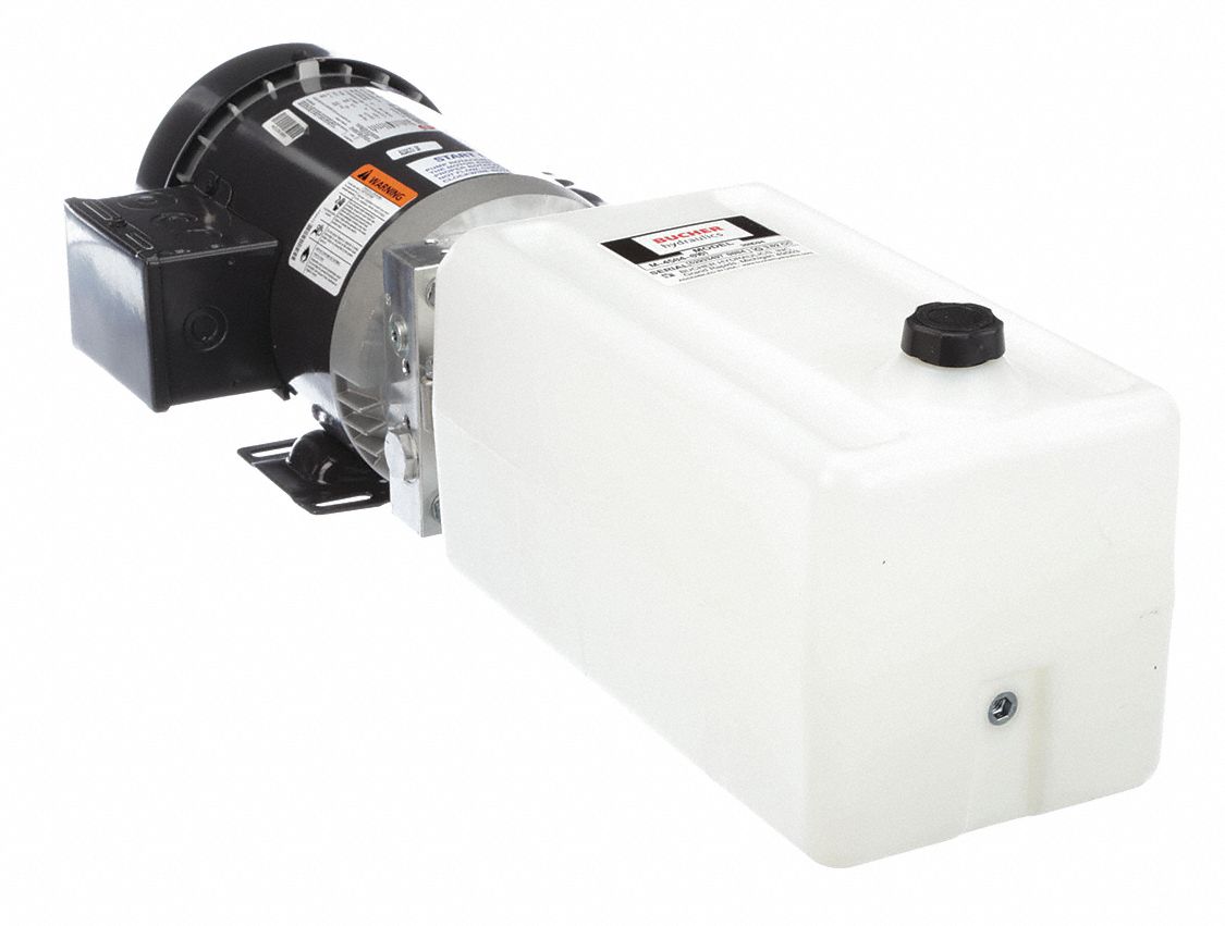 Unidad de potencia hidráulica MONARCH: 1,4 gpm, presión máxima de 1000 psi, 1 hp, capacidad del depósito de 1,6 gal. Modelo del fabricante M-4504-0161