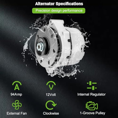 Alternador de alto amperio de 140 amperios para Delco 12SI 1 cable One Wire 7273-12