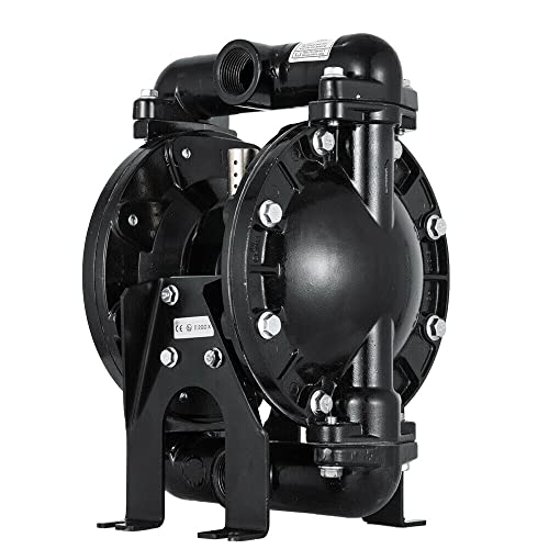 Bomba de diafragma Bomba de doble diafragma operada por aire, entrada y salida de 1/2 pulgada, NPT 1/4 pulgadas, bomba de aire de doble diafragma de hierro fundido, 12 GPM y máximo 115 Psi, QBY4-25L- 1 pulgada - 35 GPM - Aluminio