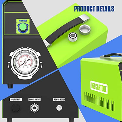 MR CARTOOL T105 Automotriz EVAP máquina de Humo Detector EVAP Automotriz 12V Sistema Tuberías de Coche, Comprobador Fugas Combustible con Medidor Ppresión para Vehículos Motocicletas