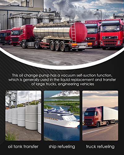 Bomba eléctrica de transferencia de combustible Mxmoonant, bomba de cambio de aceite, bomba de engranaje impulsor de cebado automático, extractor de aceite eléctrico de 3,2 GPM para camión marino de queroseno diésel (24 V)