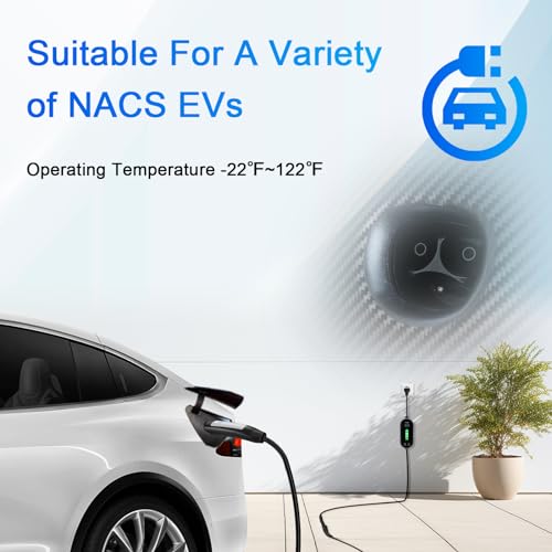NACS - Cable de extensión de cargador compatible con NACS EVs, 21 pies, 240 V, 48 A, cable de carga NACS para carga doméstica y cargador móvil