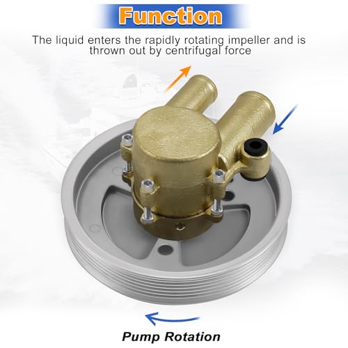 ZIQUN Bomba de agua de mar para motores Volvo Penta 4.3 5.0 5.7 V8 V6 sustituye a 21212799 3812519 bomba de mar crudo montada en cigüeñal