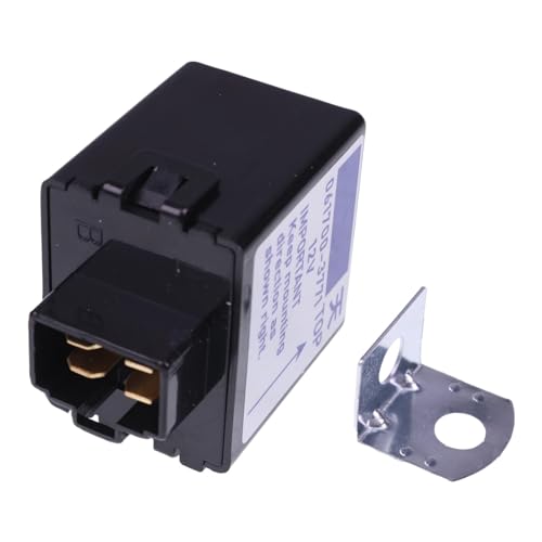 HOLDWELL Relé de parada solenoide de relé de retardo de tiempo de 12 V 061700-3770 0617003770 compatible con el motor Denso Kubota B1550D B1550HST B1750HST B2150E B7410D BX1830D BX2200D BX2330D 115D