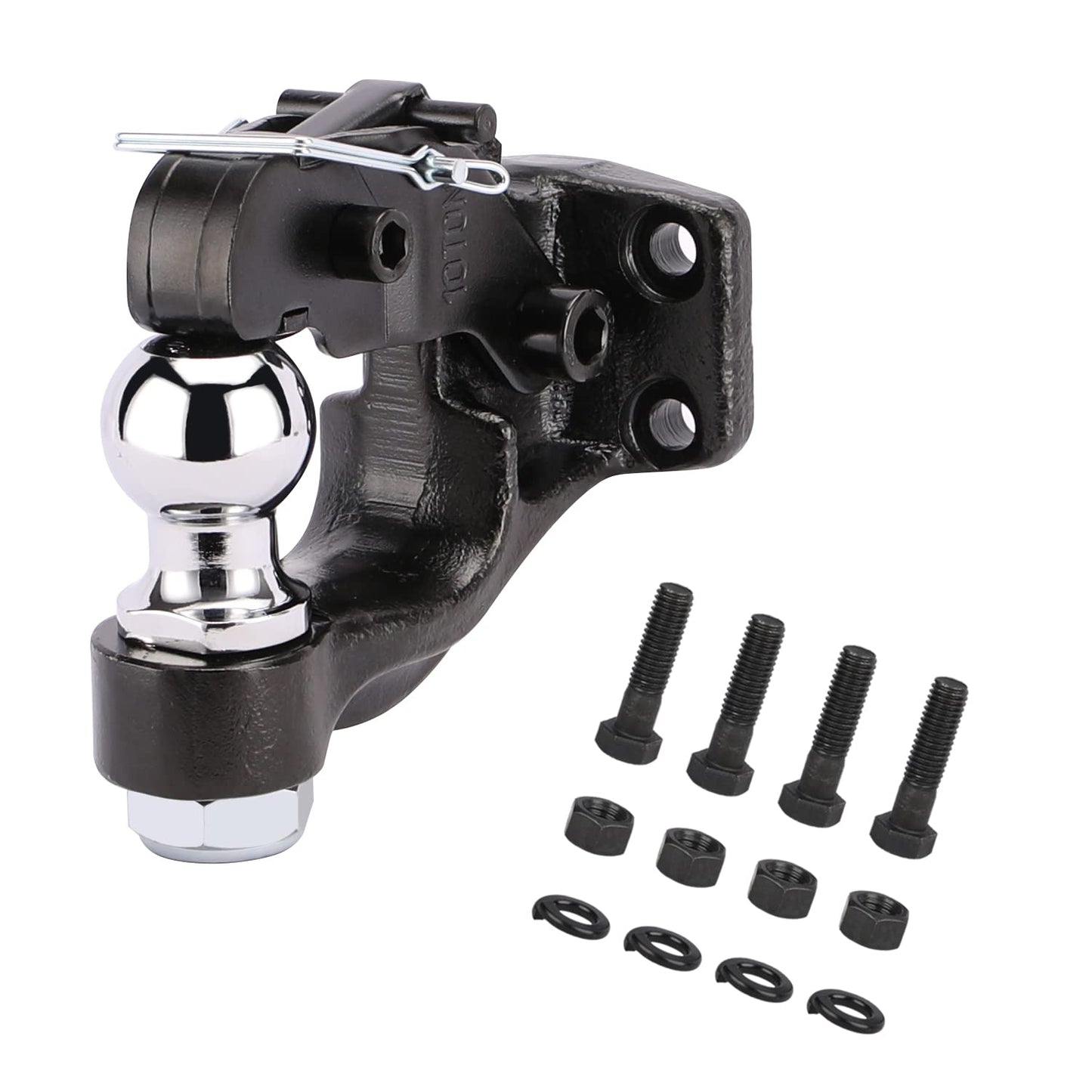 Gancho de perno de 10 toneladas para enganches de remolque, gancho receptor, bola de enganche de 2 pulgadas con kit de montaje, 7000 libras