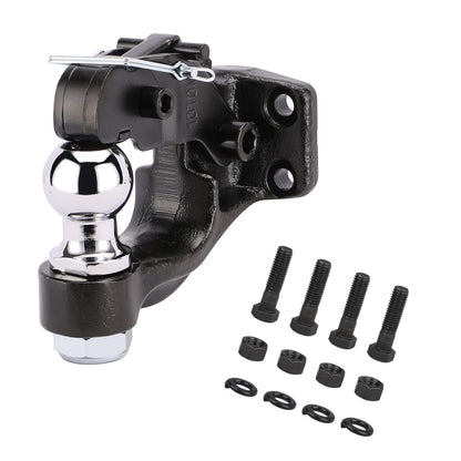 Gancho de perno de 10 toneladas para enganches de remolque, gancho receptor, bola de enganche de 2 pulgadas con kit de montaje, 7000 libras