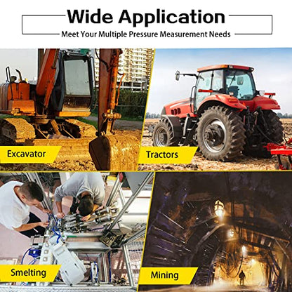 Kit de acoplamiento de prueba de presión hidráulica digital 70P con 2 piezas 70MPa/1 unid 16 MPa calibradores 22 acoplamientos de prueba 3 mangueras de prueba para Caterpillar John Deere