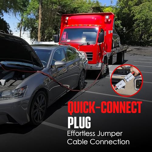 K KRIËGER Cables de Puente 100% Cobre Puro, 30 pies, 2 Calibre, 1000 amperios con Kit de instalación Permanente y enchufes de conexión rápida, Bolsa de Transporte incluida B0BTZ5HNLK