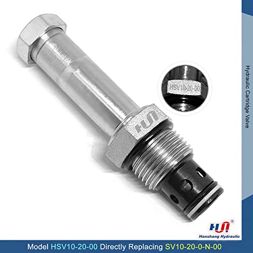 Válvula de cartucho de solenoide, válvula electromagnética hidráulica de dos posiciones normalmente cerrada Reemplazo comparable a Hydraforce SV10-20-0-N-00 (HSV10-20-00)