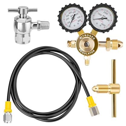 Kit regulador de nitrógeno, herramienta de llenado de choque de nitrógeno de 4000PSI con portabrocas y medidor Schrader sin pérdidas, para amortiguadores, compatible con Dirt Bike, ATV, UTV - MZ831214